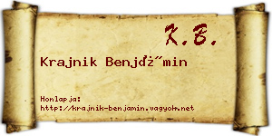 Krajnik Benjámin névjegykártya