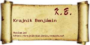 Krajnik Benjámin névjegykártya